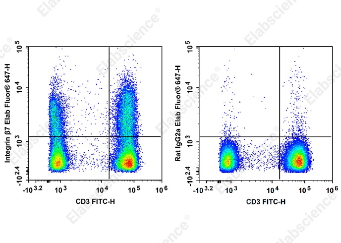 Elab Fluor<sup>®</sup>647 Anti-Human/Mouse Integrin β7 Antibody[FIB504] - 1