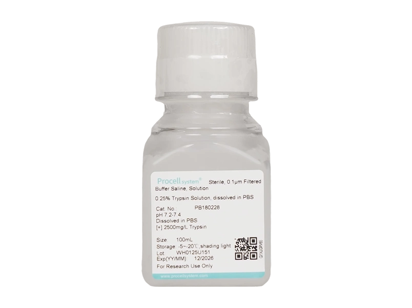 0.25% Trypsin Solution, dissolved in PBS