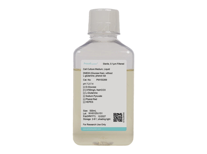 DMEM (Glucose free), without L-glutamine, sodium pyruvate, phenol red