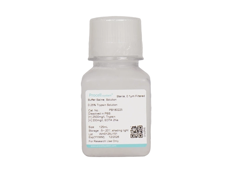 0.25% Trypsin Solution, with EDTA, dissolved in PBS