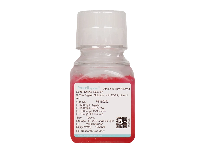 0.05% Trypsin Solution, with EDTA, phenol red, dissolved in D-Hank's - 1