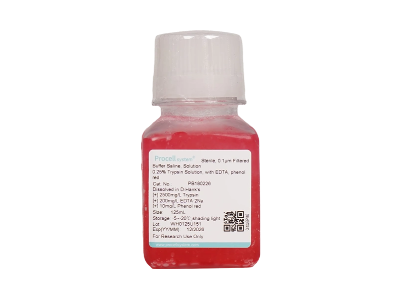 0.25% Trypsin Solution, with EDTA, phenol red, dissolved in D-Hank's