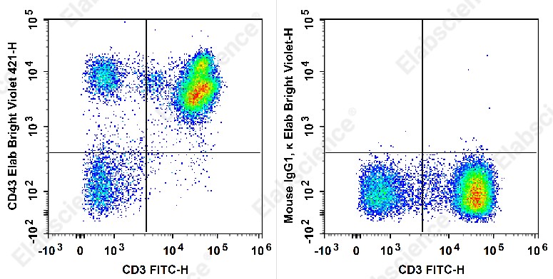 Elab Fluor<sup>&reg;</sup> Violet 450 Anti-Human CD43 Antibody[HI161] - 1