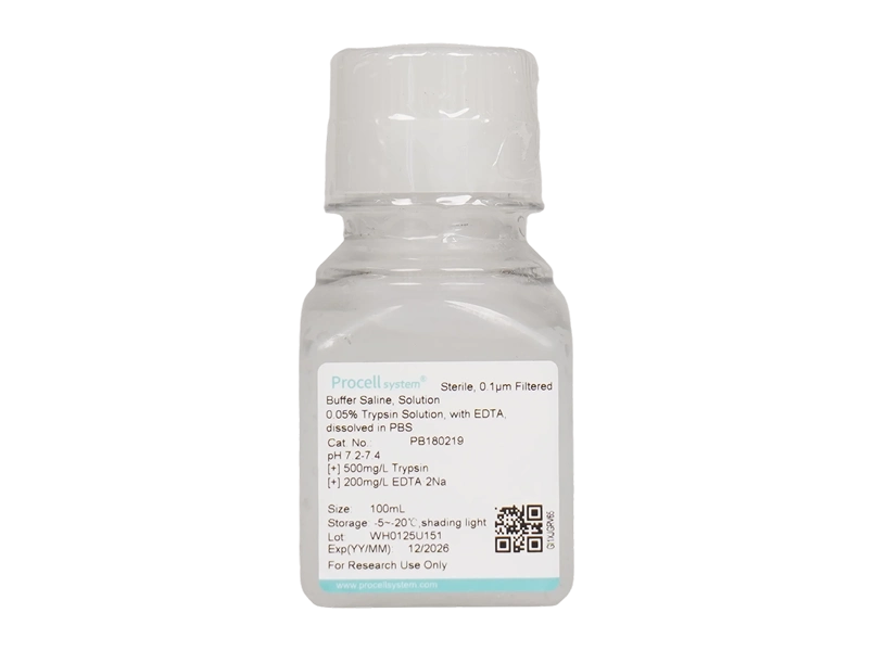 0.05% Trypsin Solution, with EDTA, dissolved in PBS