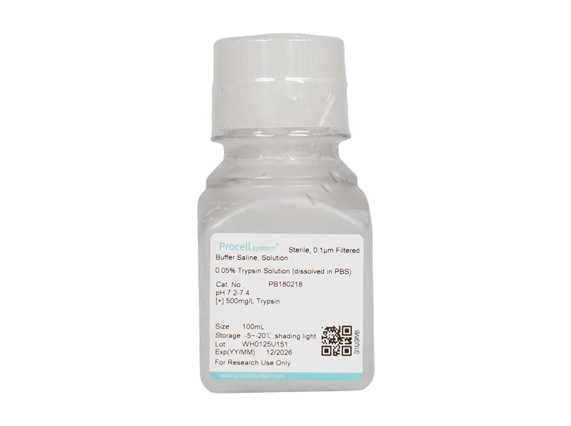 0.05% Trypsin Solution, dissolved in PBS