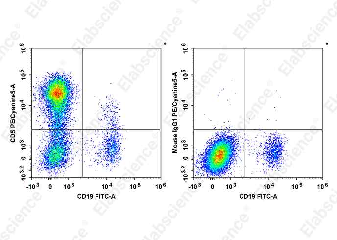 PE/Cyanine5 Anti-Human CD5 Antibody[HISM2]-1